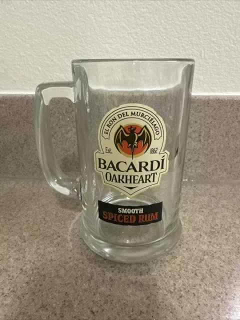 BACARDI Oakheart Smooth Spiced Rum Handled Mug 14 oz 5 1/2" Tall