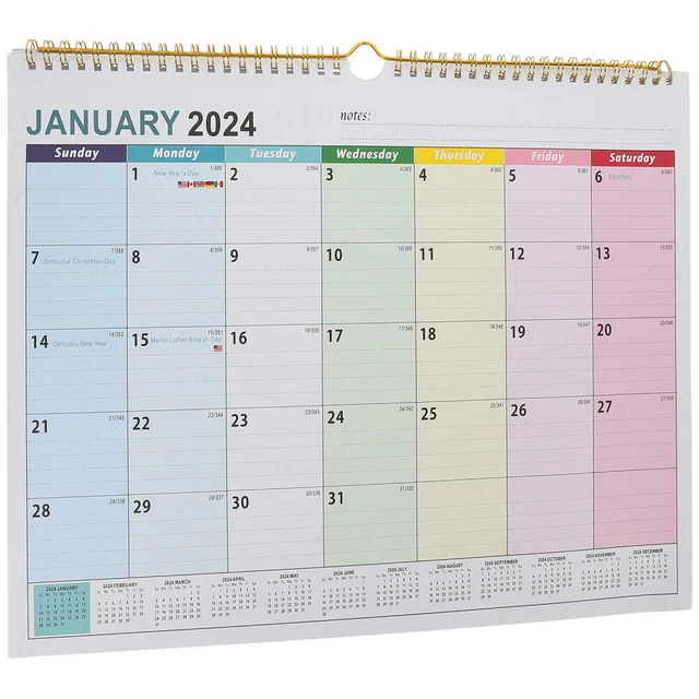 2024 WALL CALENDAR 20242025 Academic Calendars Hanging Desk Calendars