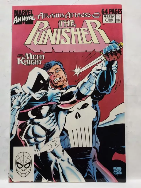 THE PUNISHER ANNUAL #2 VF/NM 1989 Punisher & Moon Knight 1st meet..Marvel Comic