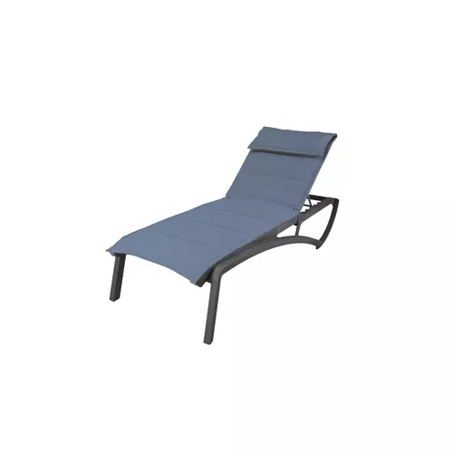 Grosfillex UT074288 Sunset Blue Fabric Outdoor Stacking Chaise Lounge - 12 Each
