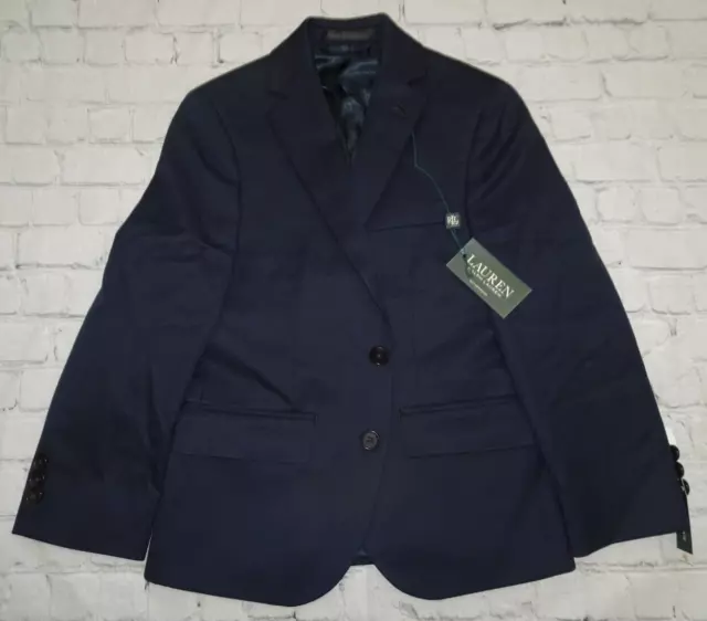 Lauren Ralph Lauren Boy's Classic Suit Separate Jacket (Big Kids) Navy 8 Big Kid