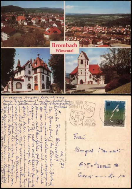 Brombach-Lörrach Brombach Wiesental Ortsansichten (Mehrbildkarte) 1973