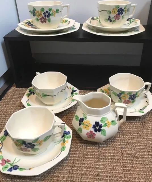 George Jones & Sons Crescent Tea Set 'Spring' RoNo777095 Plates, Cup&saucers Jug