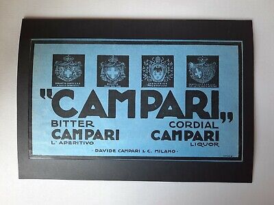 Pubblicita Bevande/Liquori "Campari Bitter/Cordial" Vintage Originale 1924