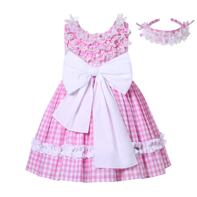 Pettigirl Girls Dresses 2 3 4 5 6 7-8 9-10 11-12 Years Spanish Clothes Checked