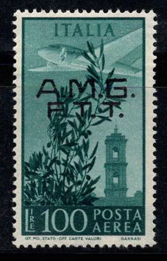 Trieste A 1948 Sass. 13 * MH 100% Airmail 100 l, Campidoglio Series