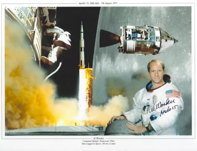 AL WORDEN APOLLO 15 SIGNED 10x8 PHOTO  UACC & AFTAL RD ASTRONAUT AUTOGRAPH