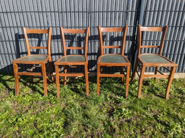 Ensemble de 4 chaises bistrot vintages