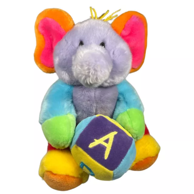 Elephant Plush Aurora Color Block Sings ABCs Musical Stuffed Animal Toy 9" Inch