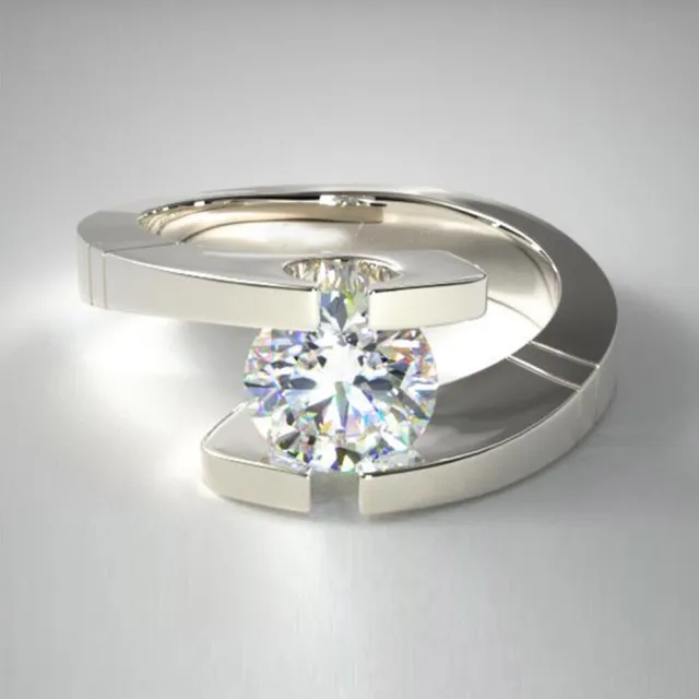 Anello con diamante solitario a taglio rotondo IGI GIA da 0,60 ct, oro...
