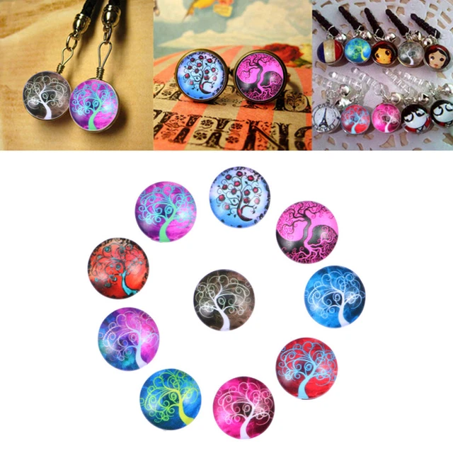 10PCS Flatback Resin Supplies Resin Cabochons Charms Half Round Flatback