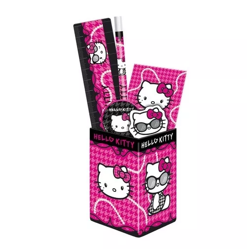 Hello Kitty Pot A Crayons Garni Fournitures Scolaires - Sanrio