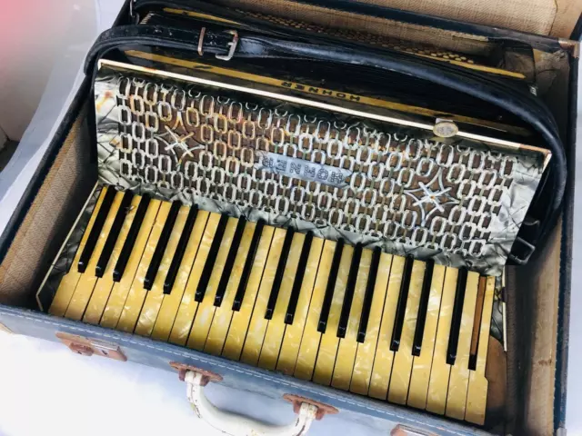 Accordion Instrument Rare HOHNER Tango IV Old Vintage Mother of Pearl