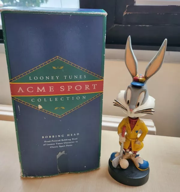 Rare Warner Brothers 1993 Bugs Bunny Playing Golf Bobblehead Figure Looney Toons