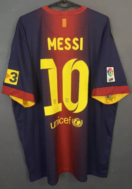 Men's Fc Barcelona 2012/2013 Messi #10 Football Soccer Shirt Jersey Size 2Xl Xxl