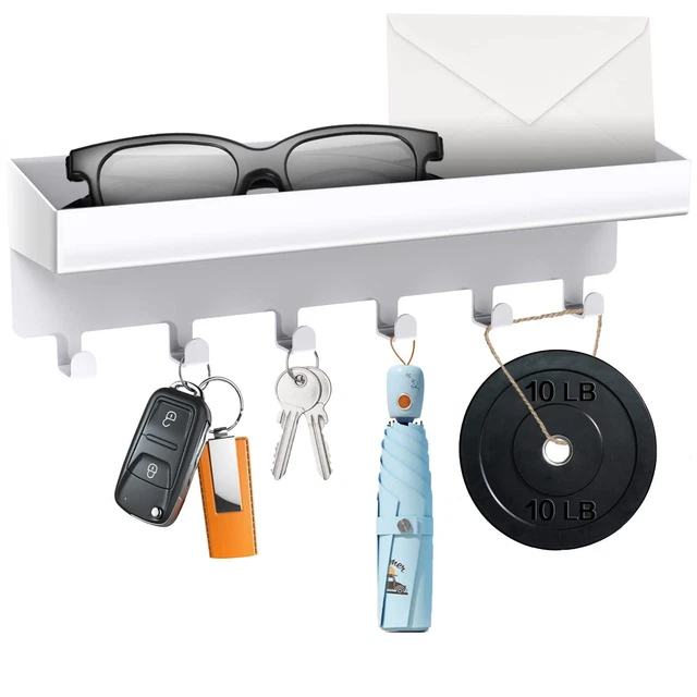 Key Holder Wall Rack Hooks Organizer Mail Mount Hanger Mounted Metal Entryway