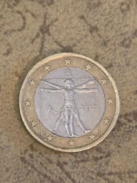 1 Euro Münze Italien 2002 Fehlprägung (Verkehrte Füße!!!!einzigartig!!!!!)