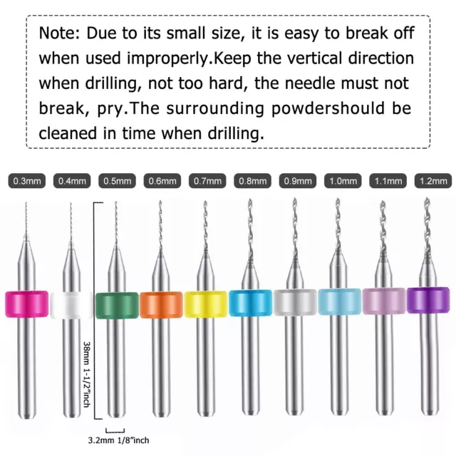 102Pcs Mini Micro HSS Twist Drill Bits Set 0.5-3.0mm Hand Craft Wood Rotary Tool 3