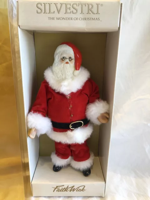Silvestri Santa Claus Faith Wick Porcelain Doll Ornament W Box 7.5 Inch Doll
