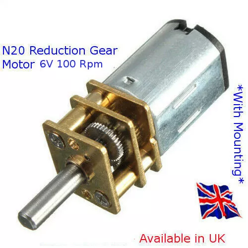 N20 Micro Gear Motor 6V -100Rpm For Robot - ARDUINO - RASPBERRY Pi - With Mount