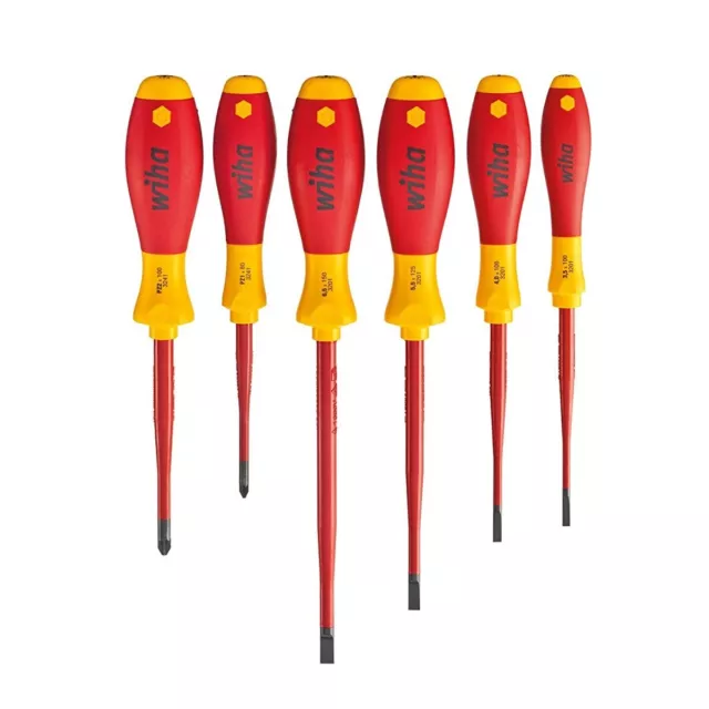 Wiha 6pc SlimFix®  Soft Finish Screwdriver Set 1000V VDE Insulated 3201 K6 2