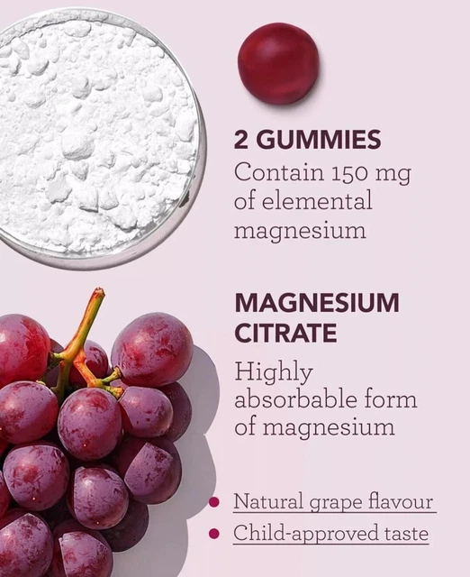 MAGNESIUM GUMMIES FOR Adults & Kids Vegan Magnesium Supplements 60