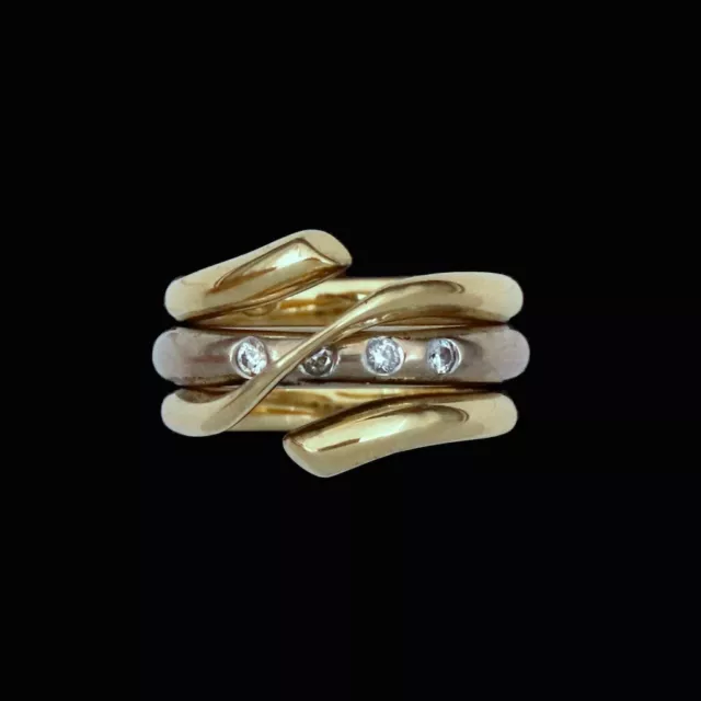 Georg Jensen. 18k Gold & White Gold Ring with Diamonds - Magic #1314 - 53mm.