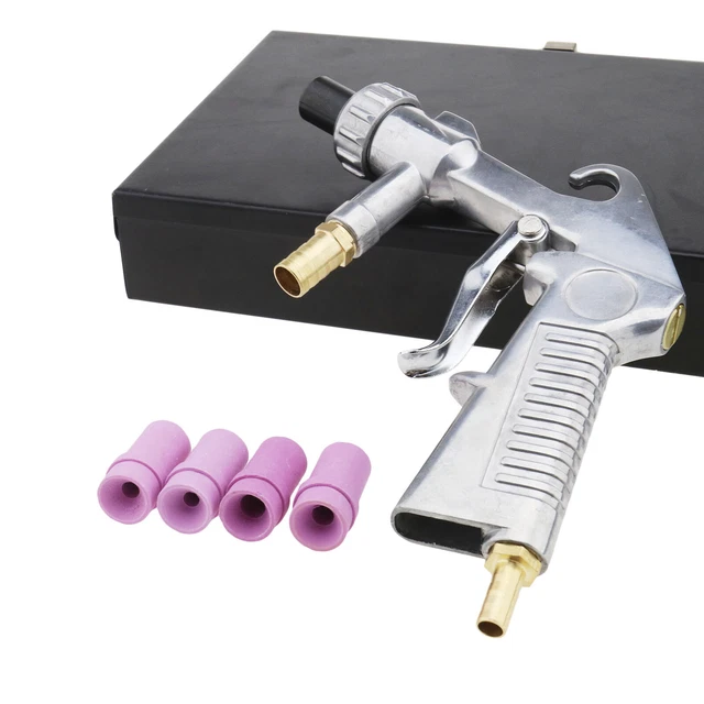 DIY CRAFT SANDBLASTER Spray Gun Air Siphon Sand Blasting Gun +Nozzles