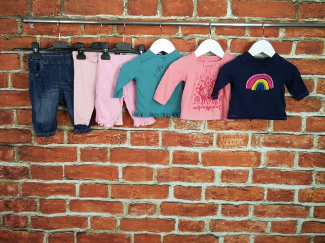 Baby Girl Bundle Age 0-3 Months H&M Next Nutmeg Jeans Tees Leggings Rainbow 62Cm