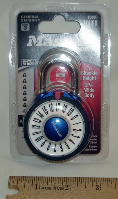 Penny Perfect Master Lock Level 3 Anti-Shim Padlock 7/8" Combination #1588D NIP