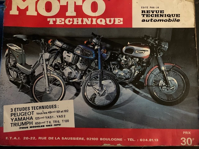 REVUE TECHNIQUE PEUGEOT 101 102 Yamaha YAS 1 YAS 2 Triumph 650 T 6