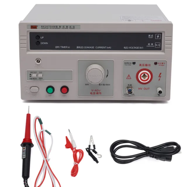 RK2670AM Withstand Voltage Tester 100VA AC 5KV Power Hi-pot Tester Accurately