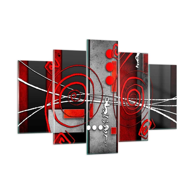 Tableau Verre Moderne 150x100cm - Impression Nature Prairie | Déco Murale Triptyque 5 Parties - Salon/Chambre