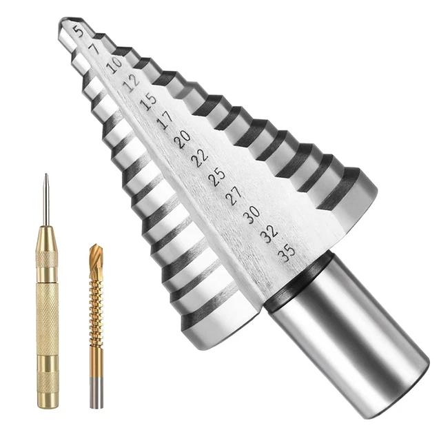 Punte a Gradini, Punte per Frese a Gradini (5 Mm-35 Mm) Con Rivestimento in Tita