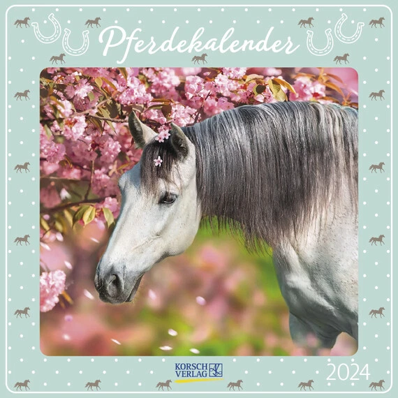 HORSE CALENDAR 2024 Brochure Calendar with Holiday Dates. Horses and