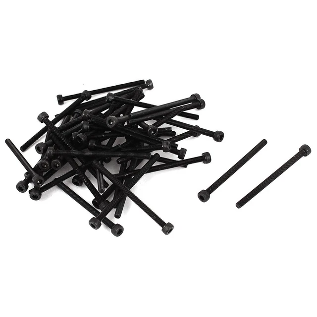 M3 x 45 Alloy Steel Hex Bolt Socket Head Cap Machine Screws Black 50 Pcs