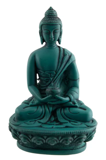 Buda Amitabha Estatua Budista De Resina Turquesa 11cm-5582