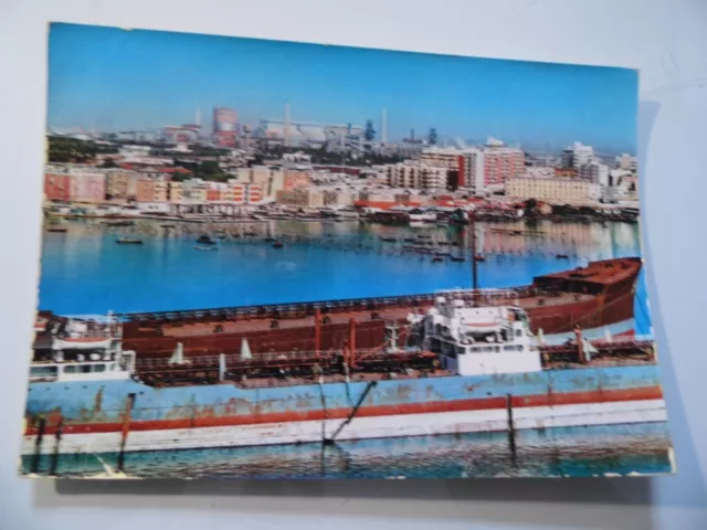 Cartolina Viaggiata "TARANTO Zona Industriale vista dal Mar Piccolo" 1966