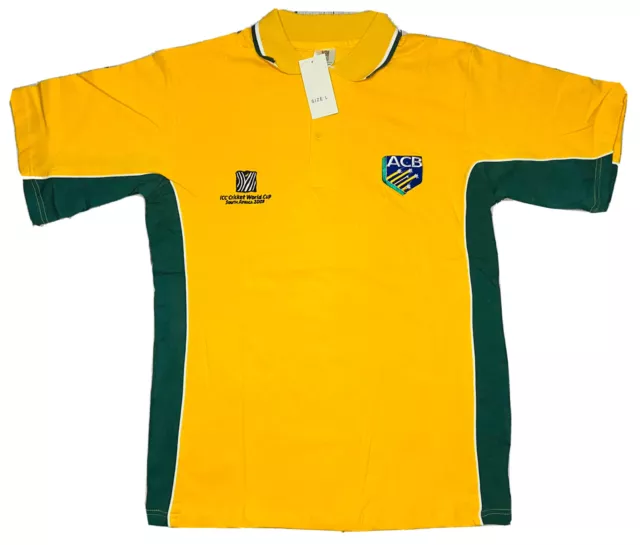 *OLD STOCK* ICC Cricket World Cup 2003 South Africa Men's Yellow Polo; Size L