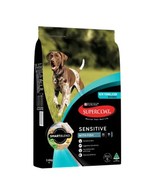 Purina Supercoat Adult Sensitive Fish Pet Food 2.6kg