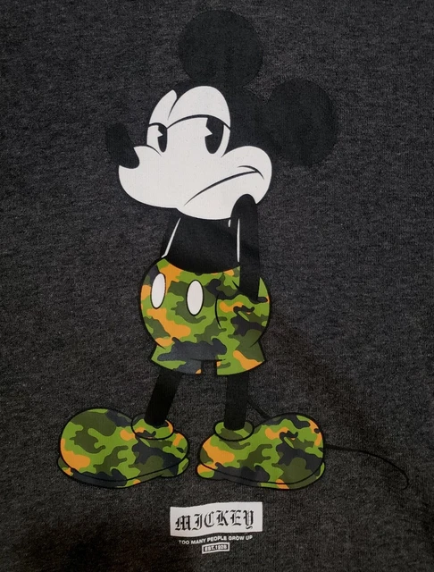 Neff Disney Collection Men’s Mickey Mouse Grey Pullover Hoodie Size L New - NWT