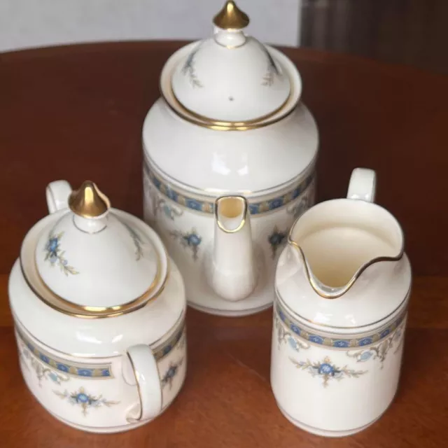 MINTON GRASMERE Teapot Tea Pot Creamer Sugar Bowl Set Used