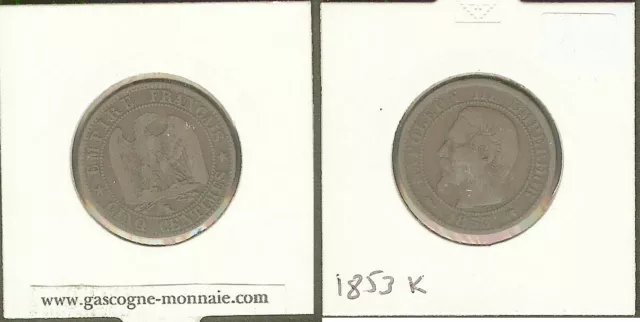 5 centimes 1853 K Napoléon III