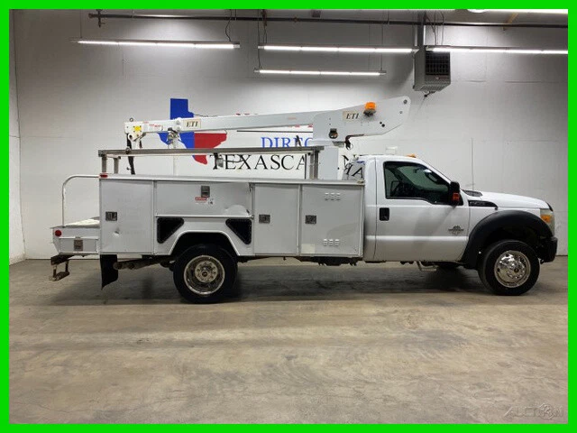 2011 Ford Super Duty F-450 DRW XL Diesel Bucket Boom Truck Utility Service Bed T