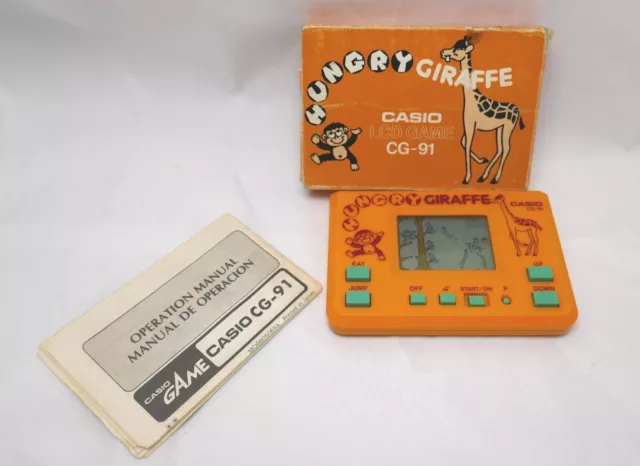 Sehr seltenes Casio Hungry Giraffe CG-91 Handheld Game voll funktionsfähig...