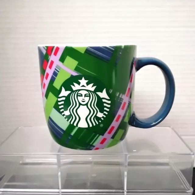 Starbucks Holiday Green Purple Plaid 18 Oz Ceramic Coffee Mug 2020