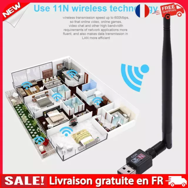 Wifi Router Wireless Adapter Network LAN Card with 5 dBI Antenna for Laptops