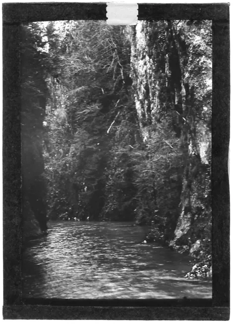 Plaque verre photo ancienne positif noir et blanc 6x9 cm Gorges de Kakuetta