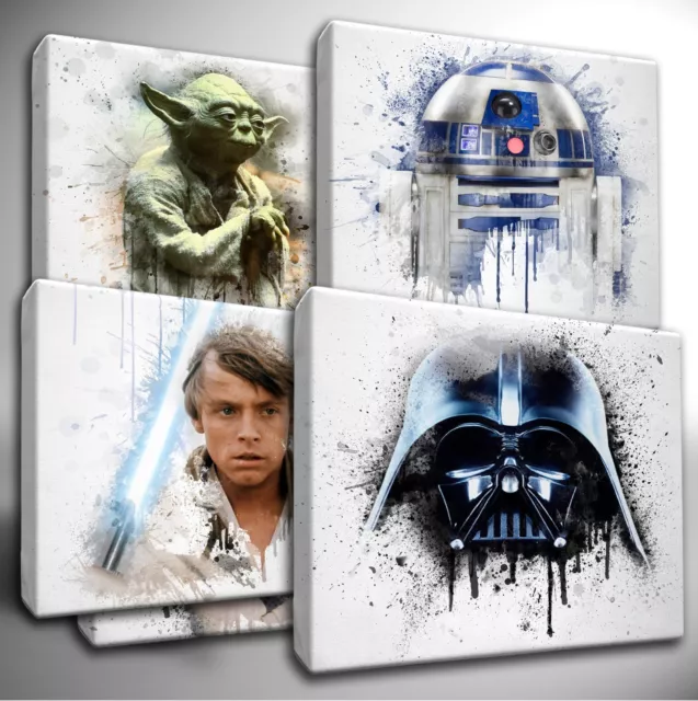 Choose your Star Wars Characters - paint splatter CANVAS Wall Art Picture Prints