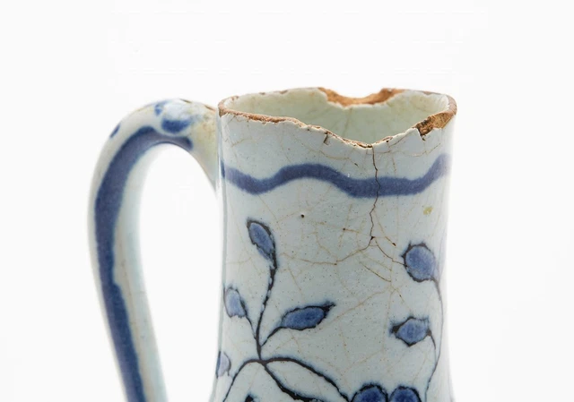 Antique Delft Tin Glazed Floral Painted Jug 17/18Th C. 2
